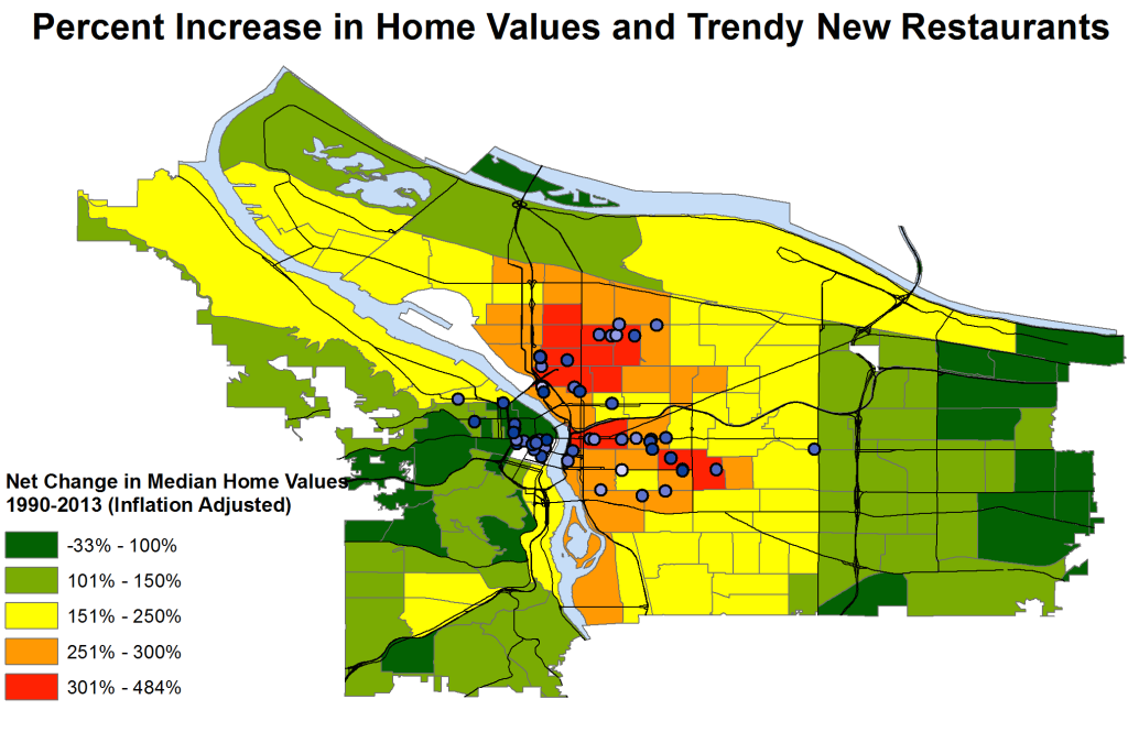 median home value increase 1990-2013