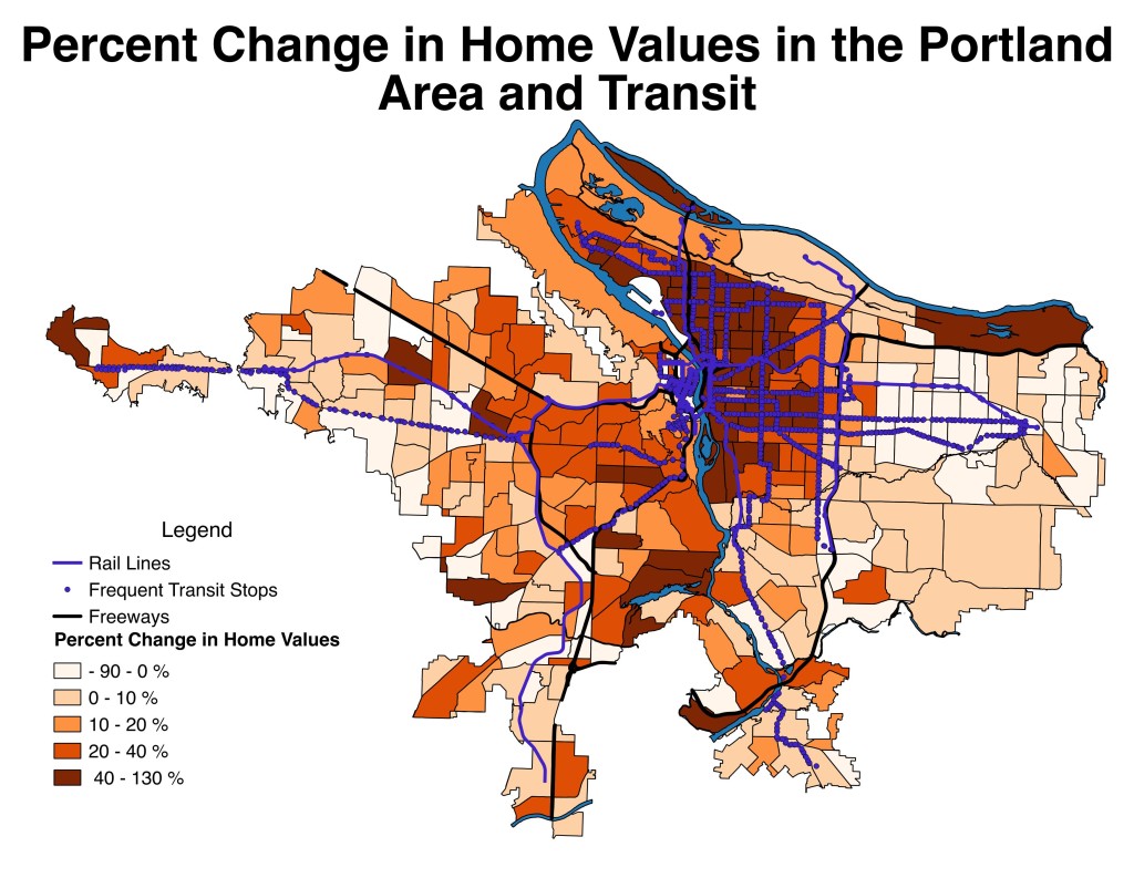 portland area home value change