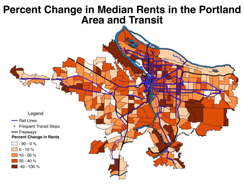 portland area rent change