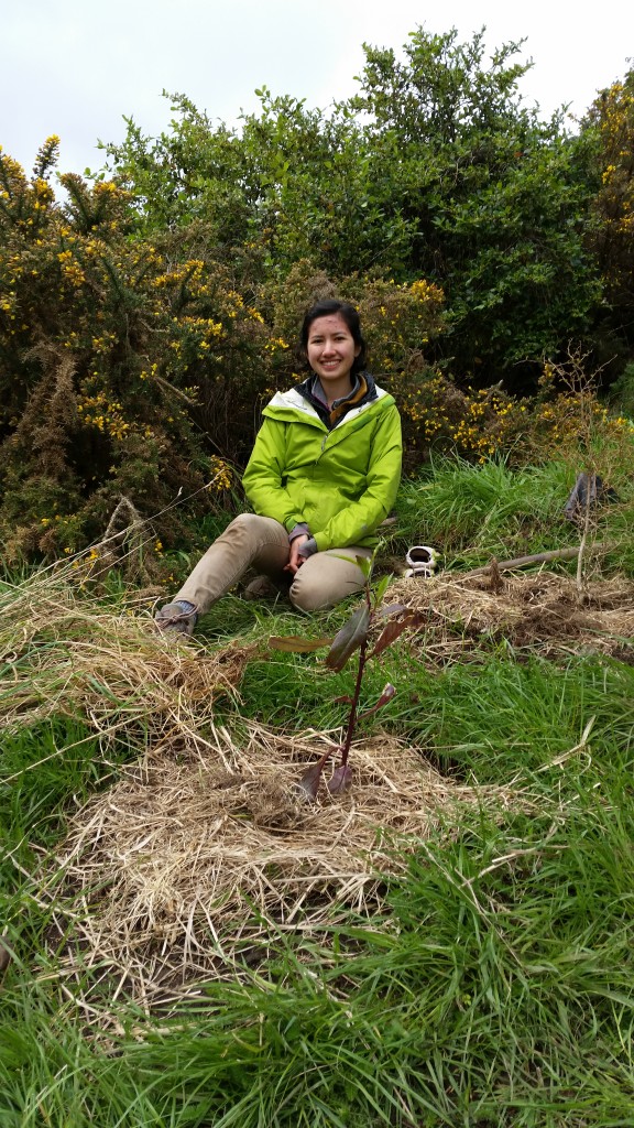 Me, talking a break from planting at the reserve