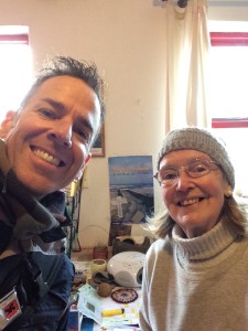 Frances and I at her shop Faílte An Púnán on the island of Inishmore, Aran Islands, Ireland