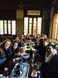 Here we are, at the CLC, in the zellij-walled, carved-wood ceilinged salon.