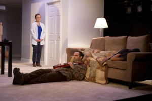 Crisis: Left to right; Birgit Huppuch (Tara), Danny Wolohan (Timothy), and Fernie Acoba (Eloise).