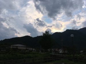 Sunset above Nemba village foothills.